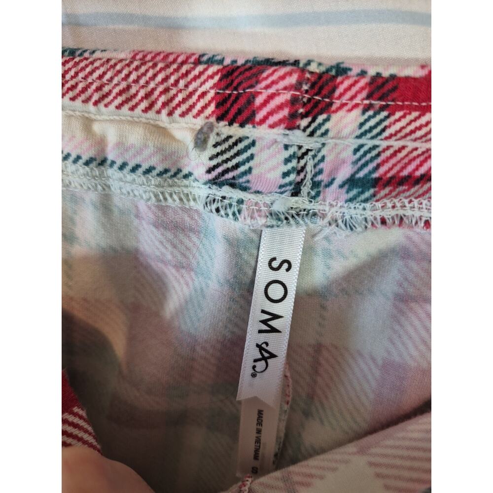 Soma Red Plaid Cotton Blend Pajama Set NWT Small Holiday - Picture 13 of 16